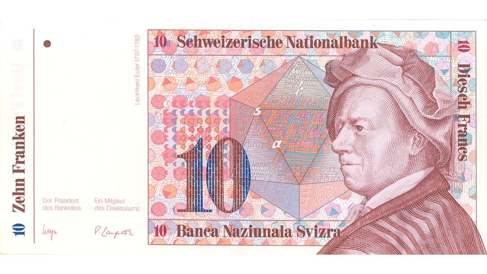 Seventh banknote series, 1984, 10 franc note, front