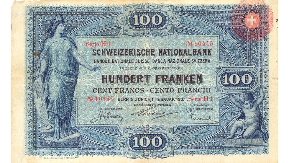 1ère série de billets 1907, Billet de 100 francs, recto
