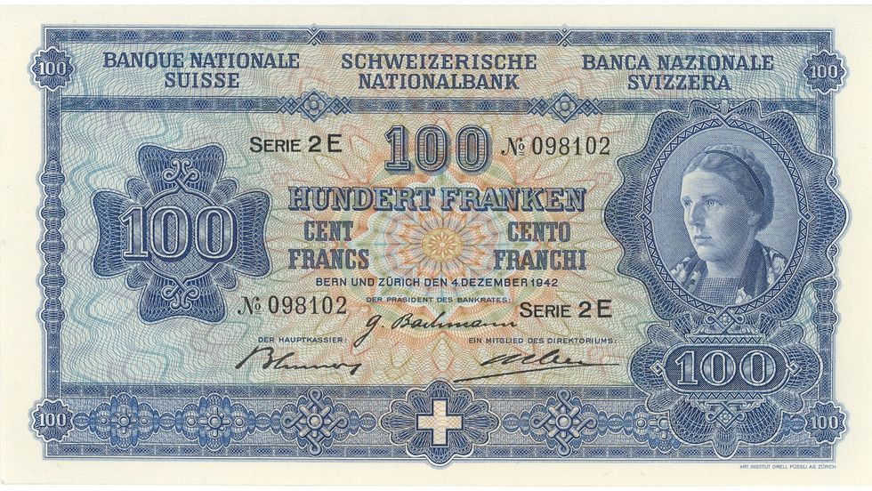 4ème série de billets 1938, Billet de 100 francs, recto