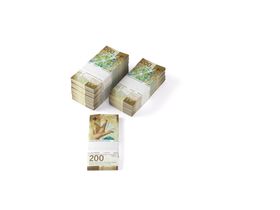 Liasses de billets de 200 francs