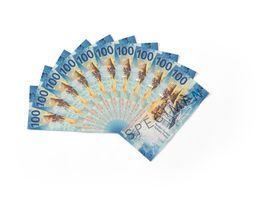 Ventaglio di banconote da 100 franchi (verso)