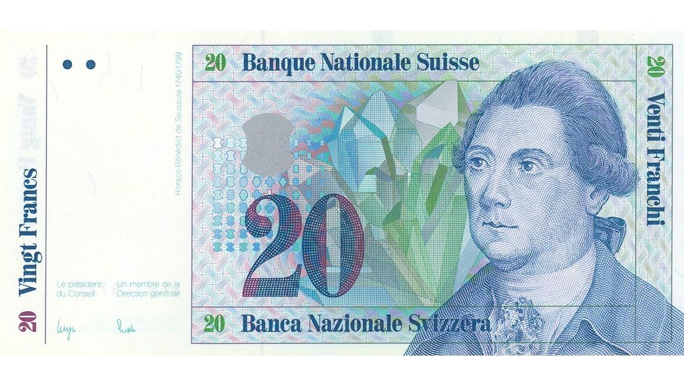 Seventh banknote series, 1984, 20 franc note, front