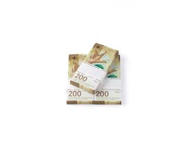 Mazzette di banconote da 200 franchi