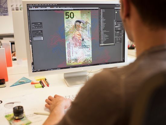 Graphic designer hard at work