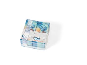 Bundles of vacuum-packed 100-franc notes