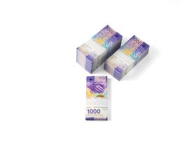 Notenbündel 1000-Franken-Note, Rückseite
